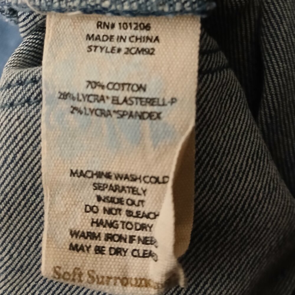Soft Surroundings Jeans S Pull On Mid Rise Skinny Ankle Blue Denim Stretch - Picture 7 of 7